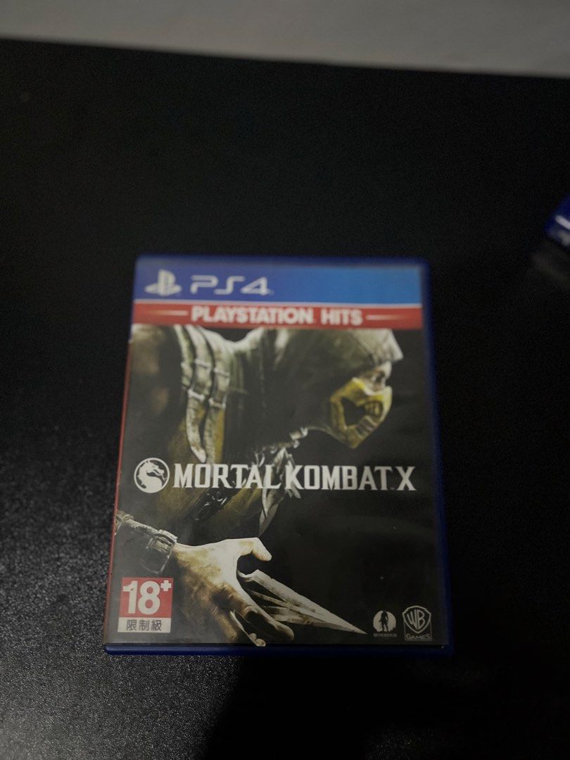 Mortal Kombat X PS4 PlayStation Hits (Category: PlayStation) located in Gapan. Submitted by jamminandcrackin (Listing ID 1464781770, Image 1). Description: - Platform: PlayStation 4 (PS4) - Edition: PlayStation Hits - Condition: Tested and working perfectly, includes original blue plastic case and physical disc - Rating: 18+ (Features traditional Chinese text on the rating box) - Genre: Fighting / Action.