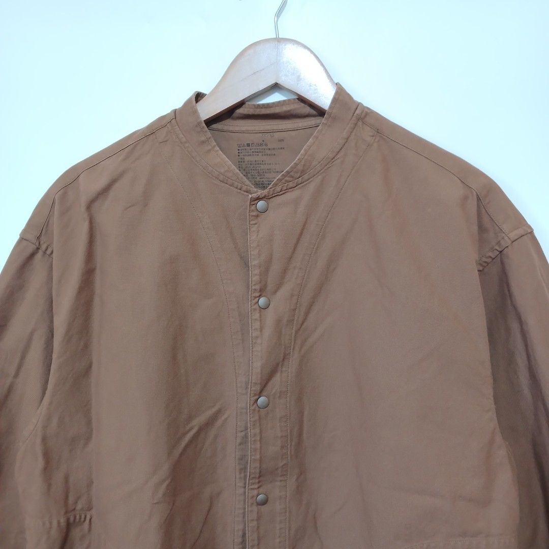 MUJI STAND COLLAR OVERSHIRT (Category: Coats, Jackets and Outerwear) located in Ozamiz City. Submitted by 2nd.sight (Listing ID 1464785637, Image 2). Description: size: xxs-xs issue: altered sleeve Length/cut sleeve Length w: 21.5 l: 26 sleeve Length: 15.5.