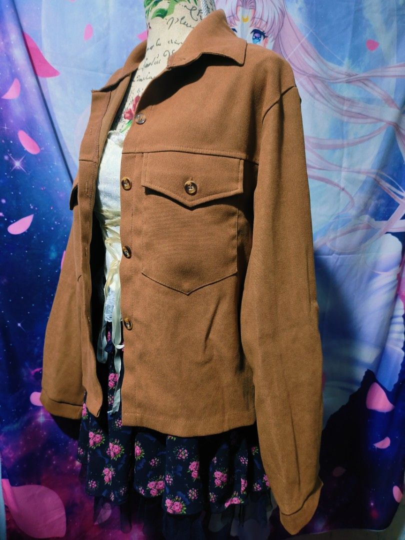 Mustard brown corduroy jacket (Category: Coats, Jackets and Outerwear) located in Pateros City. Submitted by soshifem (Listing ID 1464952311, Image 2). Description: size SMALL.
