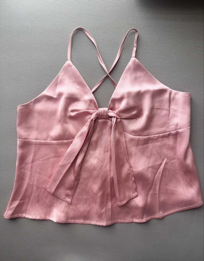 just because natalia top pink (Category: Sleeveless) located in Cebu City. Submitted by plsbuymyclothes (Listing ID 1464709787, Image 3). Description: Details: V-neckline Adjustable Straps Babydoll Silhouette Fabric Content: Silk.