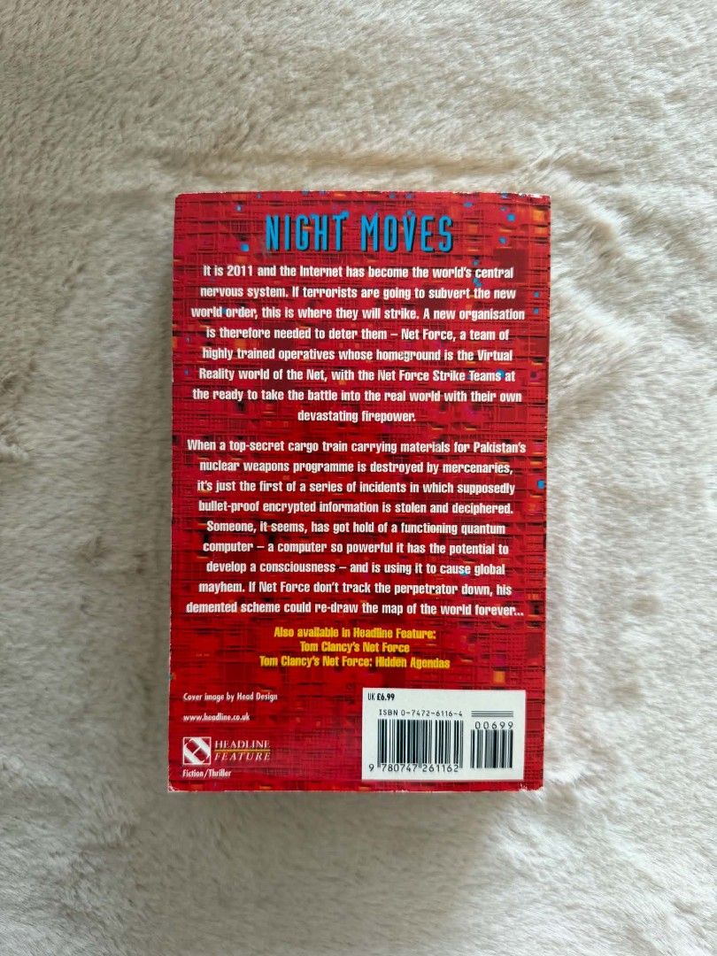 Net Force Night Moves - Tom Clancy's (Category: Storybooks) located in Santiago. Submitted by bookworm_club (Listing ID 1464827021, Image 2). Description: 📚no cancellation, return or exchange. 📚secondhand books. some books are in good condition while some has minimal flaws (foxing, creases, dog-eared pages, etc.) 📚reasonable haggling is allowed. 💰MOP: For same day pickup - CASH & BANK TRANSFER For shipping or scheduled pickup - BANK TRANSFER 
