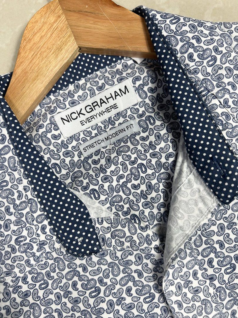 NICK GRAHAM paisley polo for men (Category: Formal Shirts) located in Tacloban City. Submitted by his_closetttt23 (Listing ID 1464865052, Image 3). Description: .