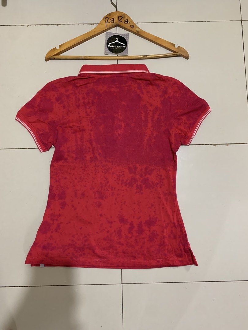 Nike | tennis polo / small to medium (Category: Activewear) located in Cebu City. Submitted by rarathriftedcb (Listing ID 1464789341, Image 3). Description: Nike ✅ Tennis polo Pink 🩷💜 Tie dye purple Tennis / pickleball Medium on tag 🏷️ Waistline 17 Length 23 Small to medium ✅ 850pesos + sf 95 Embroid logo Location : cebu city Page : RaRa thrifted Jnt nationwide Message us 📩.