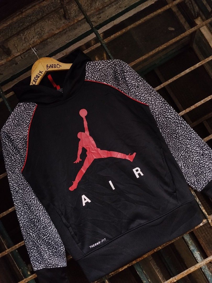 Nike Air Jordan Cement Pullover Hoodie Black (Category: Coats, Jackets and Outerwear) located in Pasay City. Submitted by swoosh_collector (Listing ID 1464872047, Image 2). Description: Nike Air Jordan Cement Pullover Hoodie Black •Size Youth Medium •Dimes W 18 | L 22.5 •Colorate 10/10 •Pristine Condition •No Flaws or Hidden Issues •Authentic/Original •Complete tags DM for more info 📩.