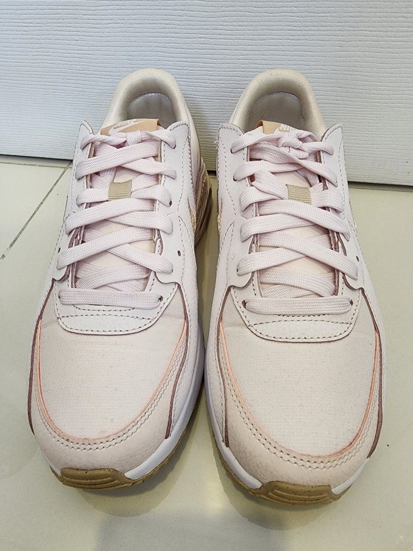 Nike Air Max Excee SE Size 7.5 (Category: Sneakers) located in Quezon City. Submitted by pinkyshang (Listing ID 1464847250, Image 1). Description: - Brand: Nike Air Max Excee SE Size 7.5. - Colorway: Soft Pink and Beige with Metallic Gold heel tabs and side swooshes - Condition: Practically brand new, only tried on indoors once or twice. - Comfort: Classic Air Max cushioning in the soles - Traction: Durable waffle traction outsoles - Cleanliness: