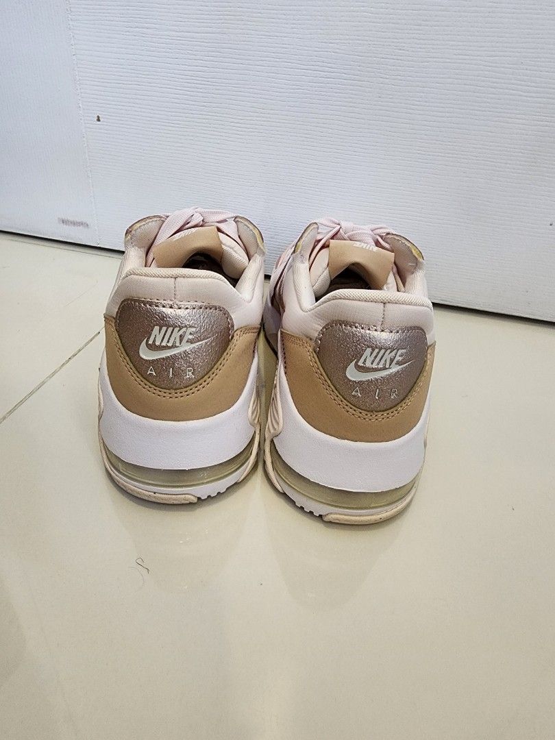 Nike Air Max Excee SE Size 7.5 (Category: Sneakers) located in Quezon City. Submitted by pinkyshang (Listing ID 1464847250, Image 3). Description: - Brand: Nike Air Max Excee SE Size 7.5. - Colorway: Soft Pink and Beige with Metallic Gold heel tabs and side swooshes - Condition: Practically brand new, only tried on indoors once or twice. - Comfort: Classic Air Max cushioning in the soles - Traction: Durable waffle traction outsoles - Cleanliness: