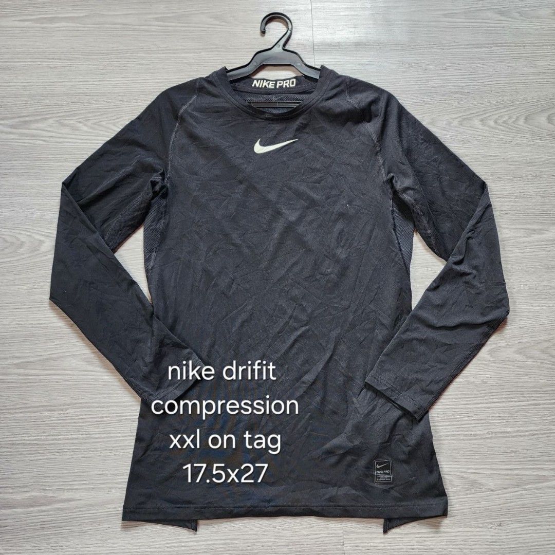 nike drifit compression longsleeves (Category: Coats, Jackets and Outerwear) located in Amadeo. Submitted by josephotep (Listing ID 1464777859, Image 3). Description: nike drifit compression xxl on tag 17.5x27 as new no issue fit to small to medium 550 plus sf. loc cavite pm📥.