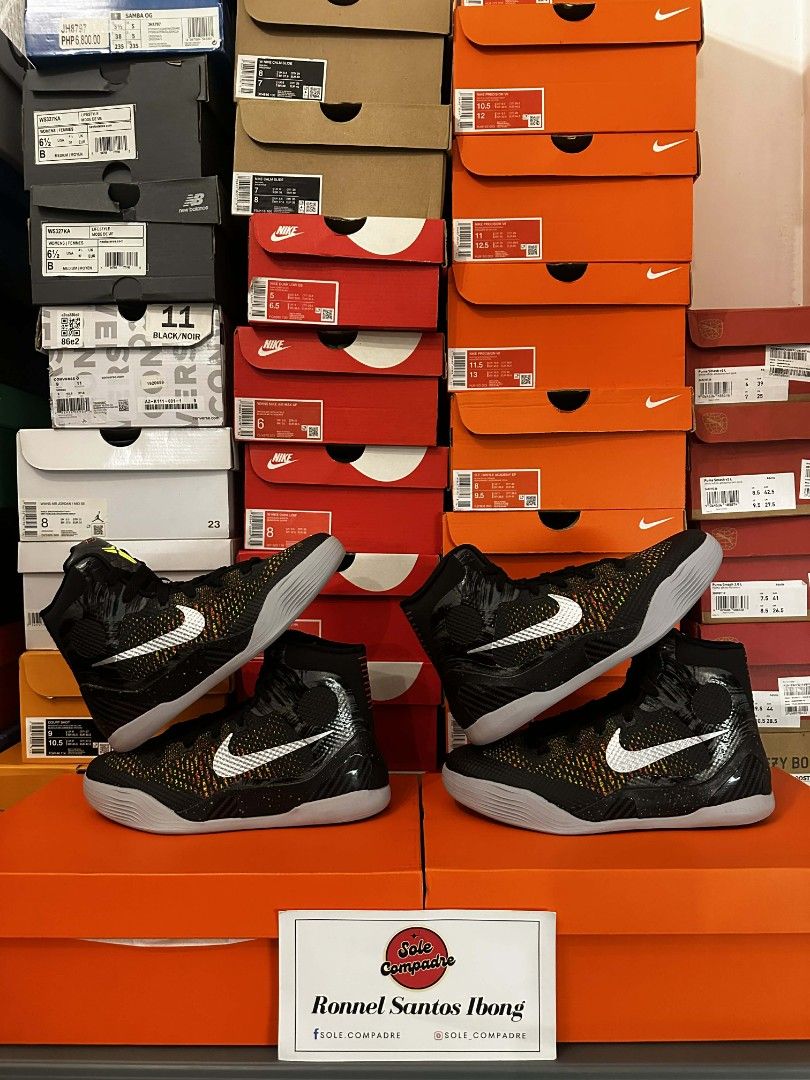 Nike Kobe 9 Elite Protro GS "Masterpiece" (Category: Sneakers) located in Cavite. Submitted by sole.compadre (Listing ID 1464952952, Image 1). Description: WTS / SELLING Nike Kobe 9 Elite Protro GS "Masterpiece" size 4.5Y / 6 women's Brand New Authentic ✅ Below SRP ₱2,495 only.