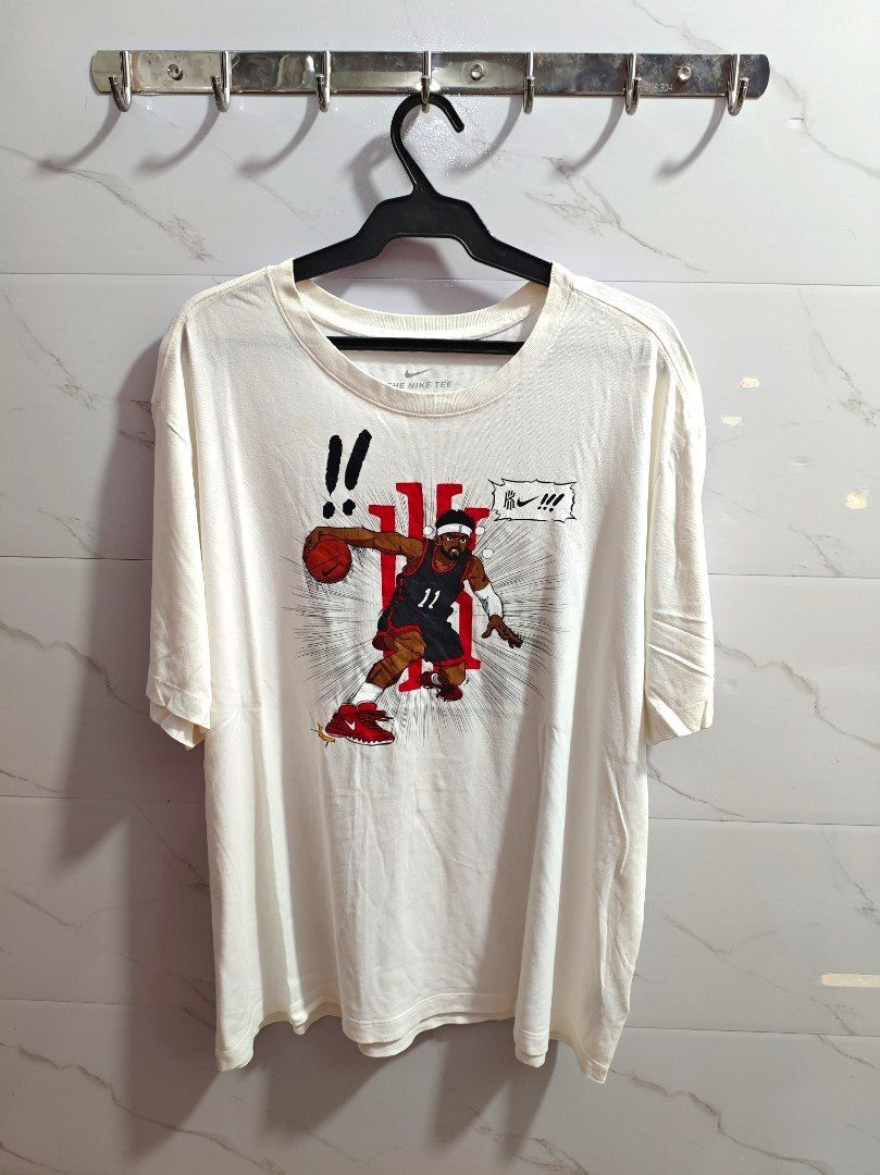 Nike Kyrie Irving Men Tshirt (Category: Tshirts & Polo Shirts ) located in Baguio. Submitted by jayjay_apparel01 (Listing ID 1464933591, Image 1). Description: Nike Kyrie Irving Graphic Men Tshirt Color Rate 9/10 Flaw Minimal Stains Complete Tags Cotton Tela Machine Washed Size 2XL To 3XL Dimes 25 Width 29 Length Price P259.