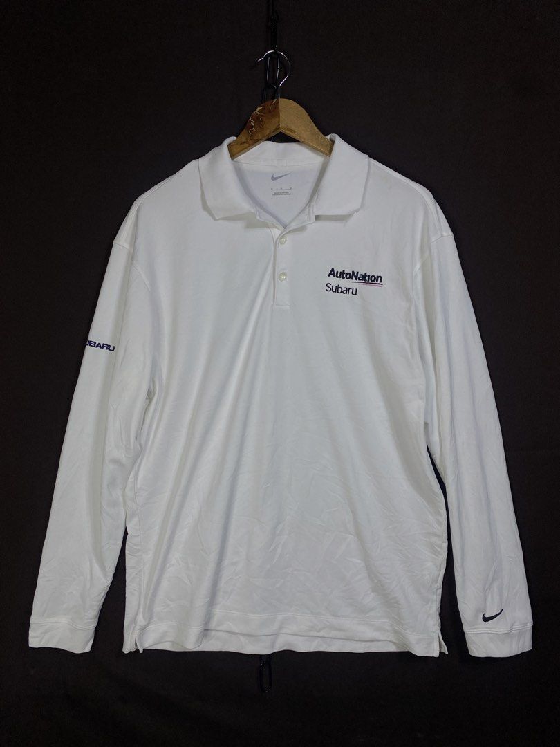 Nike Polo Longsleeves (Category: Tshirts & Polo Shirts ) located in Bay. Submitted by paoloconic70568 (Listing ID 1464868265, Image 1). Description: (N)ike Polo Longsleeves Color Rate: 10/10 Color may vary due to lighting M on tag W-21 L-28 Issue: Need wash ₱250 No deleting of comments. All items are thrifted manage your expectations. Good Thrift, Good Mood..