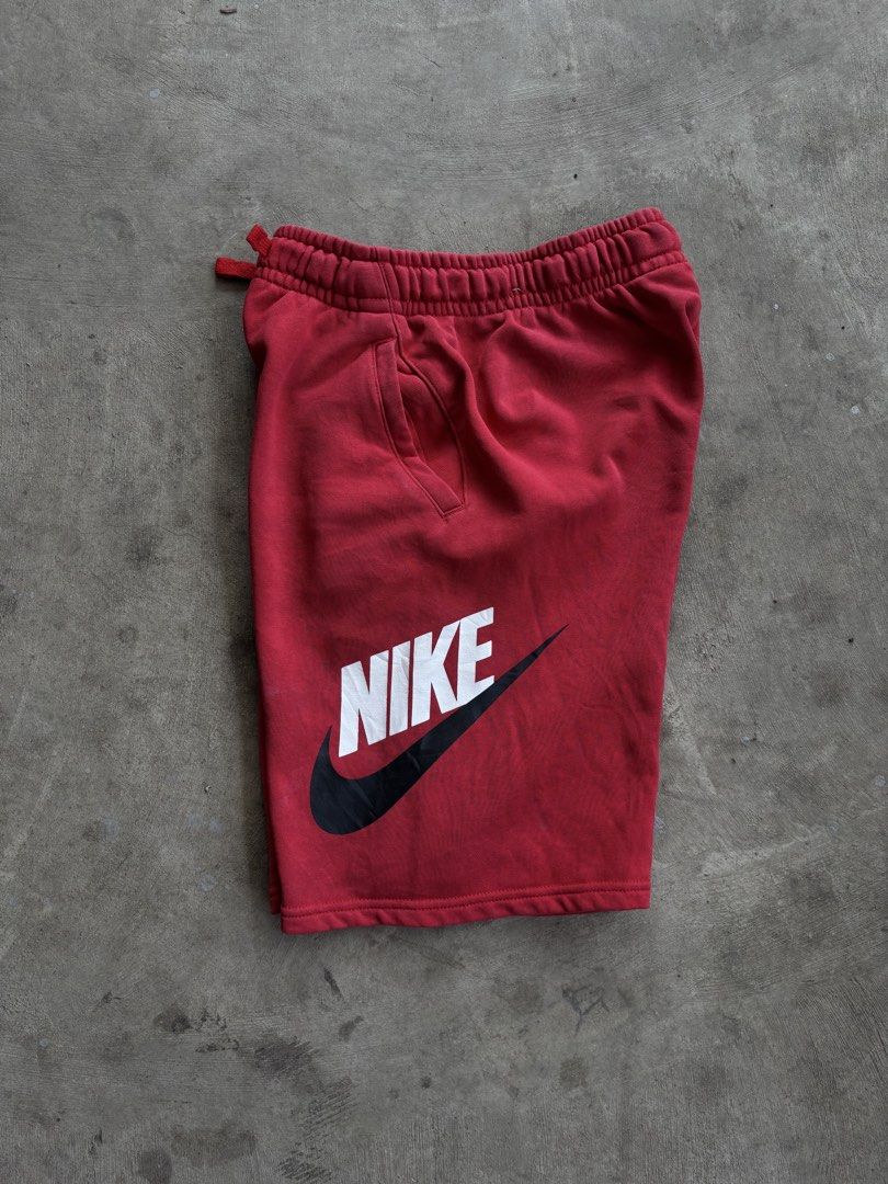 Nike Red Sweatshorts with Big Logo (Category: Shorts) located in Naga. Submitted by ajrc.shop (Listing ID 1464793823, Image 1). Description: Nike Alumni Red ✅Size: XL(Youth Size) ✅Width: 26-34 ✅Length: 19.5 ✅Color Rate: 9/10 ✅Issue: Nasa pic ✅Need Wash ✅Location: Bicol Naga City, Camarines Sur ✅Courier: J&T Express/Flash Express ✅MOP: Gcash only.