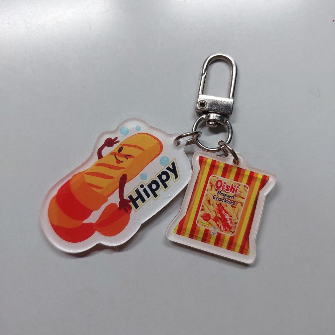 Oishi Prawn Crackers Keychain (Category: Character Goods) located in San Juan City. Submitted by peachykr (Listing ID 1464861520, Image 1). Description: Oishi Prawn Crackers Keychain Same design back to back.