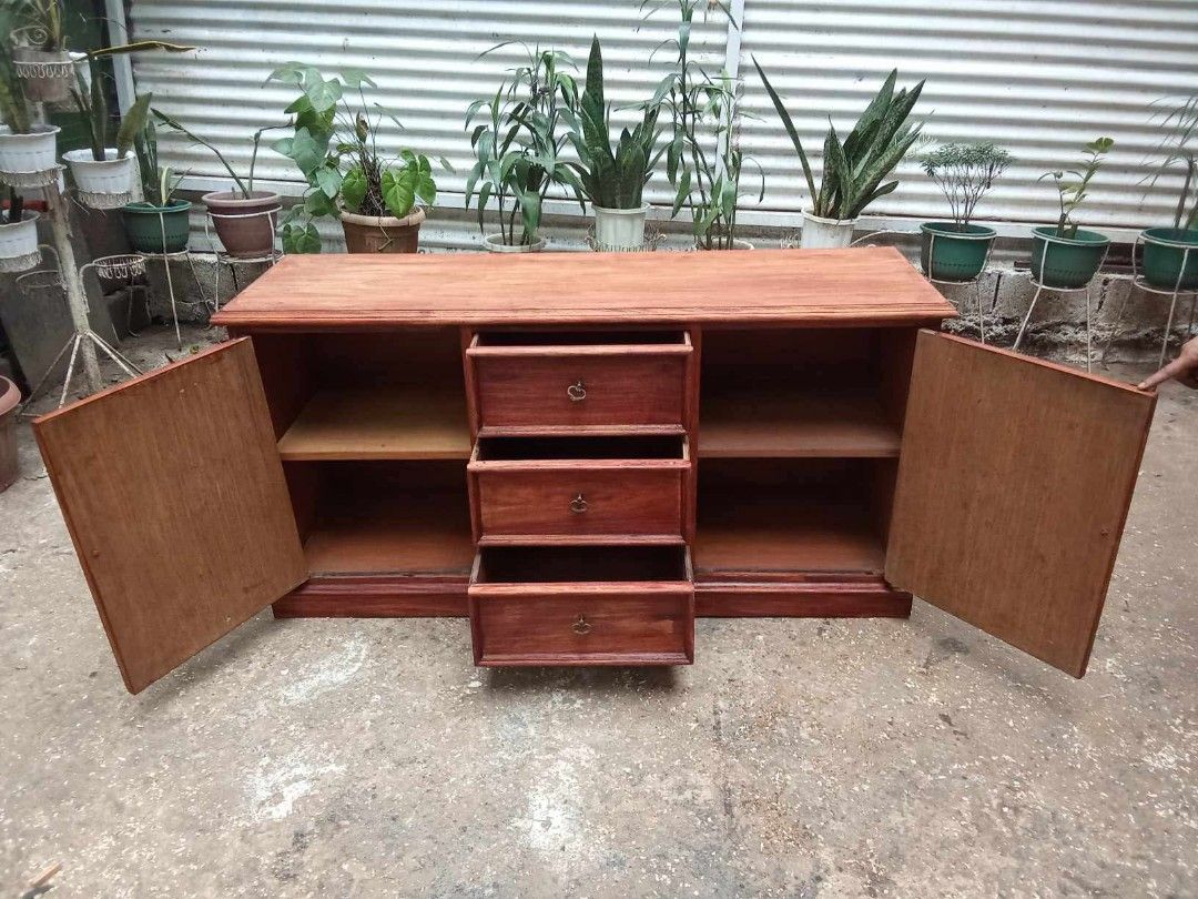 Old Buffet Cabinet (Category: Shelves, Cabinets & Racks) located in Rizal. Submitted by mommykiee (Listing ID 1464869859, Image 2). Description: Old buffet cabinet Made of mix narra & ply Size: L60 W18 H30inch Stripped & varnished.