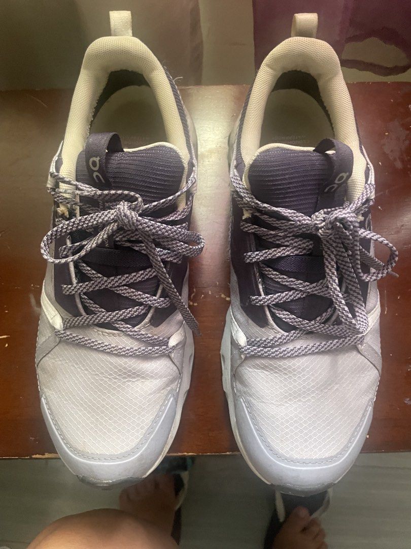 On Cloudhorizon Waterproof Sneakers Grey Navy (Category: Sneakers) located in Manila. Submitted by d.twins_18 (Listing ID 1464774865, Image 1). Description: - Brand: On Running - Model: Cloudhorizon Waterproof - Colorway: Grey and navy with white soles - Features: Cloudtec Phase cushioning, Swiss engineering branding, patterned laces, and heel pull tabs - Best For: Hiking, running, and everyday wear in wet weather - Condition: Great comfort and p