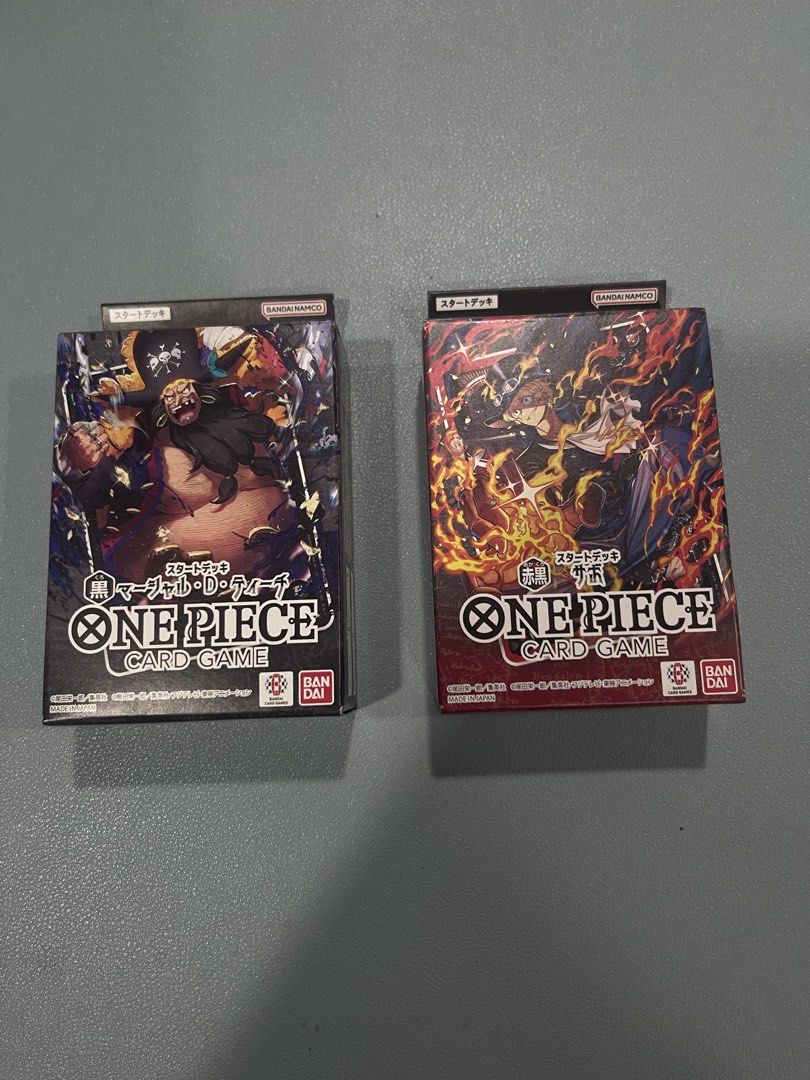 One Piece Starter Deck (Category: Trading Cards Accessories) located in Manila. Submitted by jupiteer (Listing ID 1464827397, Image 1). Description: Starter Deck ST-27 - Teach ST -35 - Sabo 500 each.