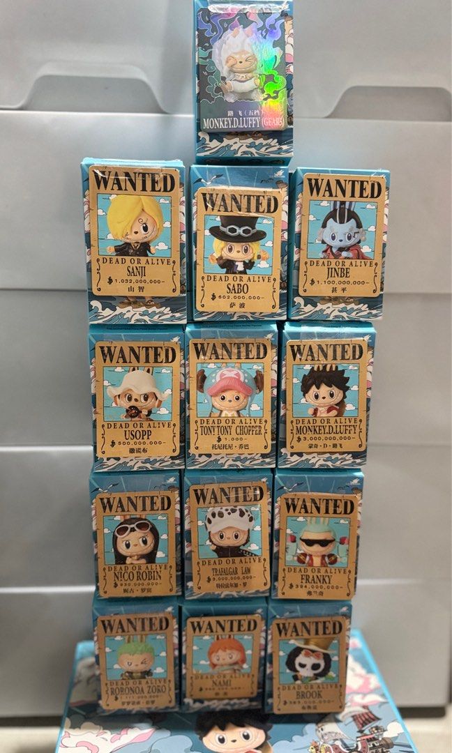 One Piece x The Monsters complete set (Category: Interactive Toys) located in Bulacan. Submitted by cutebutbyee (Listing ID 1464924842, Image 1). Description: The Monsters x One Piece by POP MART – Complete Set ✨ Complete Set 💰 ₱500 each 🔥 ₱6,500 – Luffy Secret ✔️ Complete with cards + boxes ✔️ Figures are in great condition — displayed only inside acrylic cases ✔️ No major damage on figures 📦 Boxes are included but not in pristine condition d