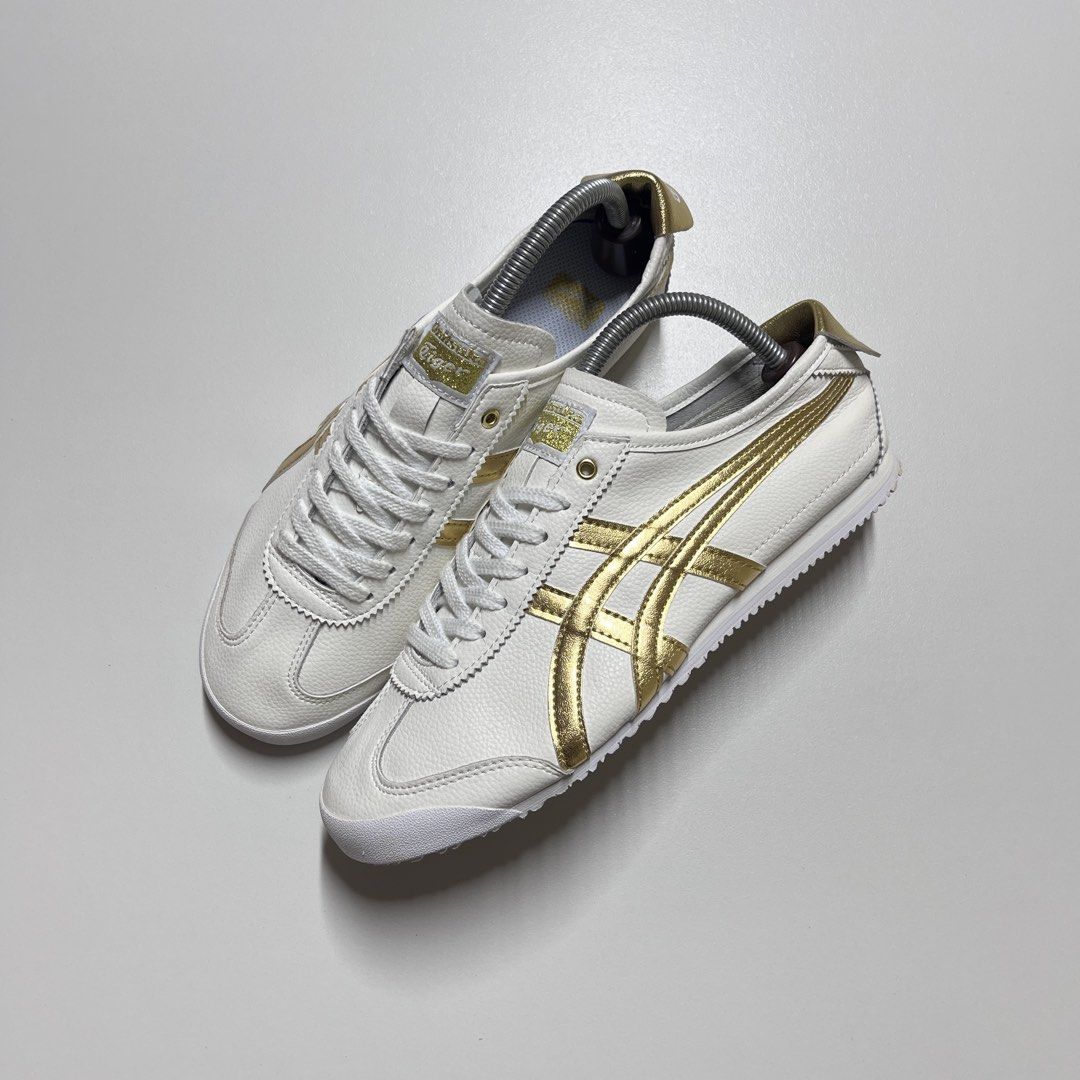 ONITSUKA US 8.5 (Category: Casual Shoes) located in Carmona. Submitted by aijushoeshop (Listing ID 1464881378, Image 1). Description: ONÌTŚ WHITE/RICH GOLD colorway 8.5us l 26.cm l 42 euro Excellent Condition✨ Mine : 1990 DISCLAIMER: AIJUSHOESHOP are not affiliated with or associated with any brands or companies mentioned. All products shown are independently sourced, The authenticity of items is not guaranteed unless verified/proven authentic. B