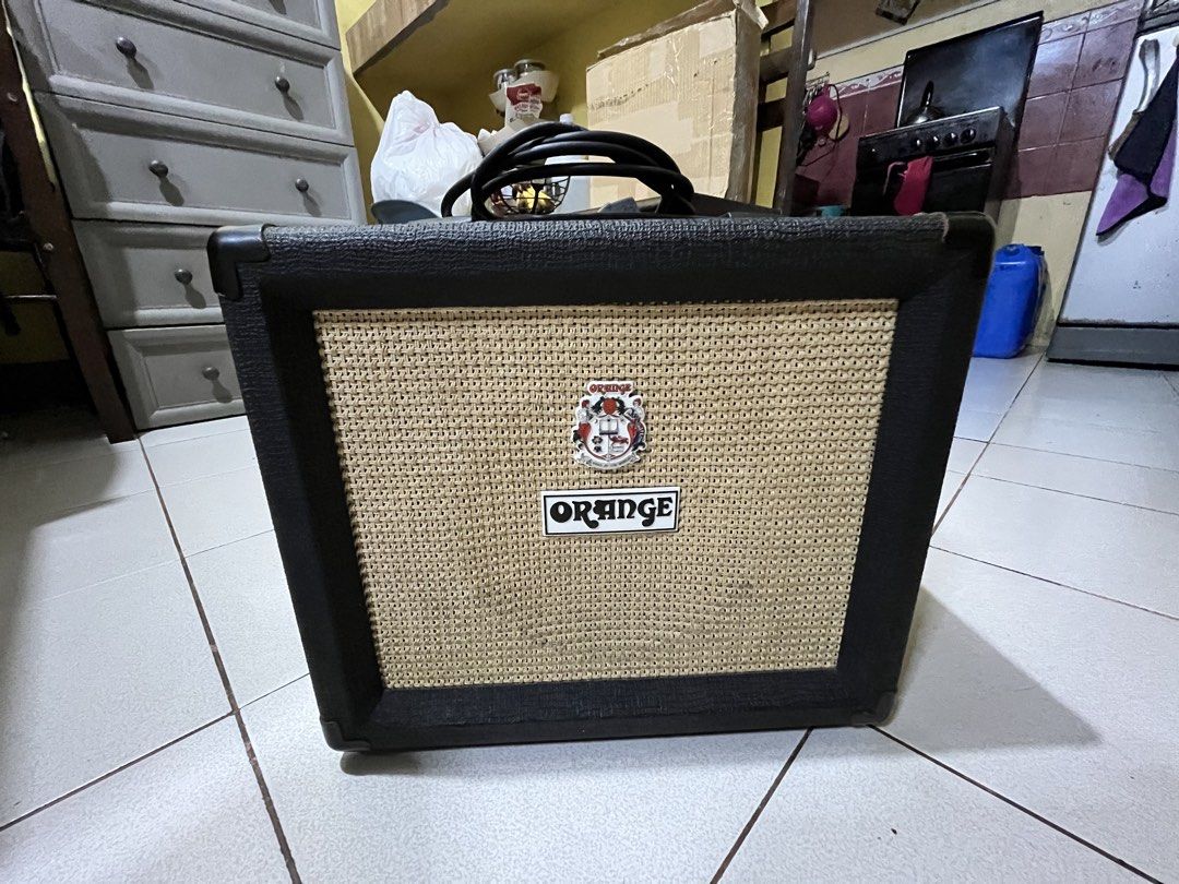 Orange Crush 20RT Guitar Amplifier with Power Cable (Category: Musical Instruments) located in Cavite. Submitted by ronnn25 (Listing ID 1464812394, Image 2). Description: - Model: Orange Crush 20RT guitar amplifier - Features: Built-in chromatic tuner, reverb, clean & dirty channels - Condition: All controls and inputs 100% working, normal exterior wear - Ideal for: Practice and small setups - Included: Power cord.