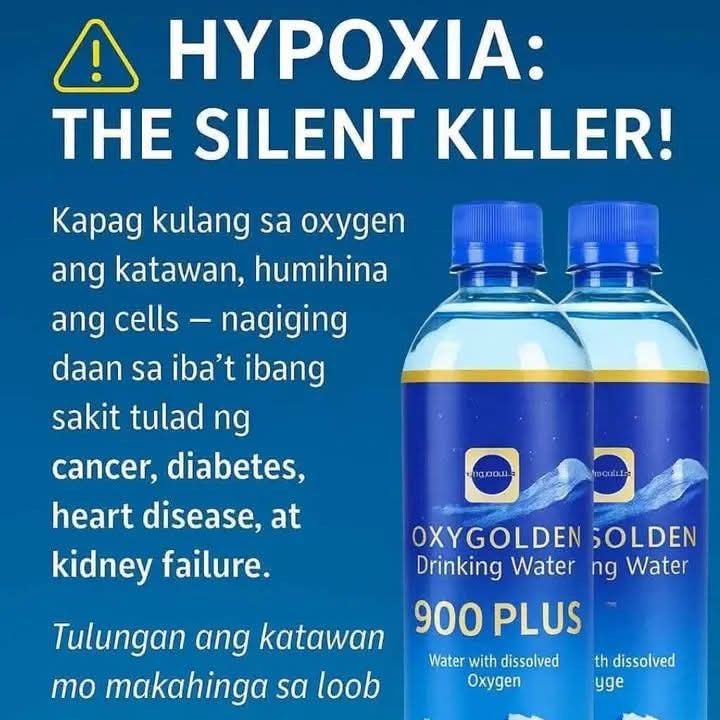 Oxygolden 900 Plus Oxygenated Drinking Water 500ml (Category: Beverages) located in Muntinlupa City. Submitted by woofington210221 (Listing ID 1464856839, Image 3). Description: - Product: Oxygolden 900 Plus Drinking Water - Size: 500ml bottle - Source: Premium deep mountain water infused with high-tech dissolved oxygen - Benefits: Boosts hydration efficiency, supports mental focus, and increases energy to keep you active - Condition: Brand new &