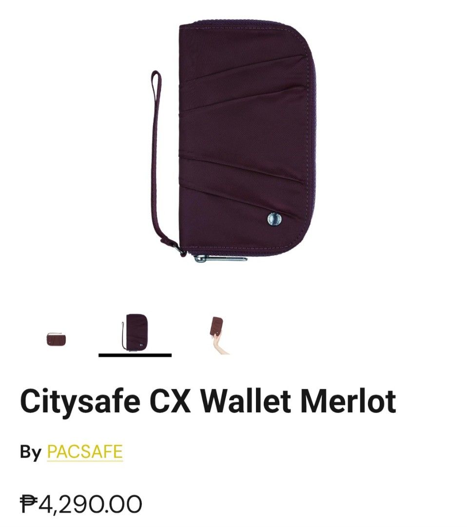 Pacsafe city safe cx wallet (Category: Wallets & Card Holders) located in Manila. Submitted by onlinesmartshopping12 (Listing ID 1464821979, Image 1). Description: no issues with receipt and original packages.