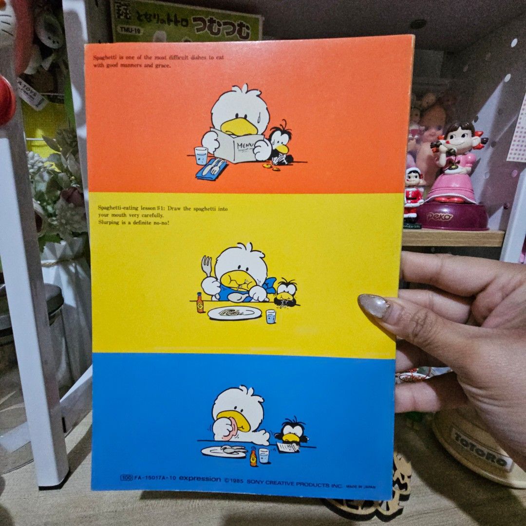 Patsy Duck Try Mamma's Spaghetti Notebook (Category: Stationery & School Supplies) located in Manila. Submitted by lovelylovesjapan (Listing ID 1464863455, Image 2). Description: 🌸The item is on-hand and authentic from Japan 🌸Mode of Payment (MOP): GCASH/Bank Transfer 🌸Mode of Delivery (MOD): J&T or Lalamove (Shipping every Saturday and Sunday) Notes: 🩷Breakable items are packed with care and caution. Seller will not be held liable for any da