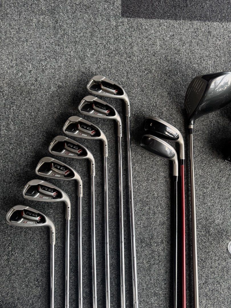 Ping G20 Golf Set (Category: Golf) located in Manila. Submitted by adihead (Listing ID 1464904219, Image 1). Description: Ping G20 Golf Set Inclusions: Ping G20 Driver 10.5° (Regular) Ping G15 Hybrid 17° (Stiff) Ping G20 Hybrid 23° (Regular) Ping G20 Black Dot Irons 5, 6, 7, 8, 9, PW, SW Grips and steel shafts are in good condition with normal cosmetic wear. Very forgiving, suitable for beginners. Negotiable..