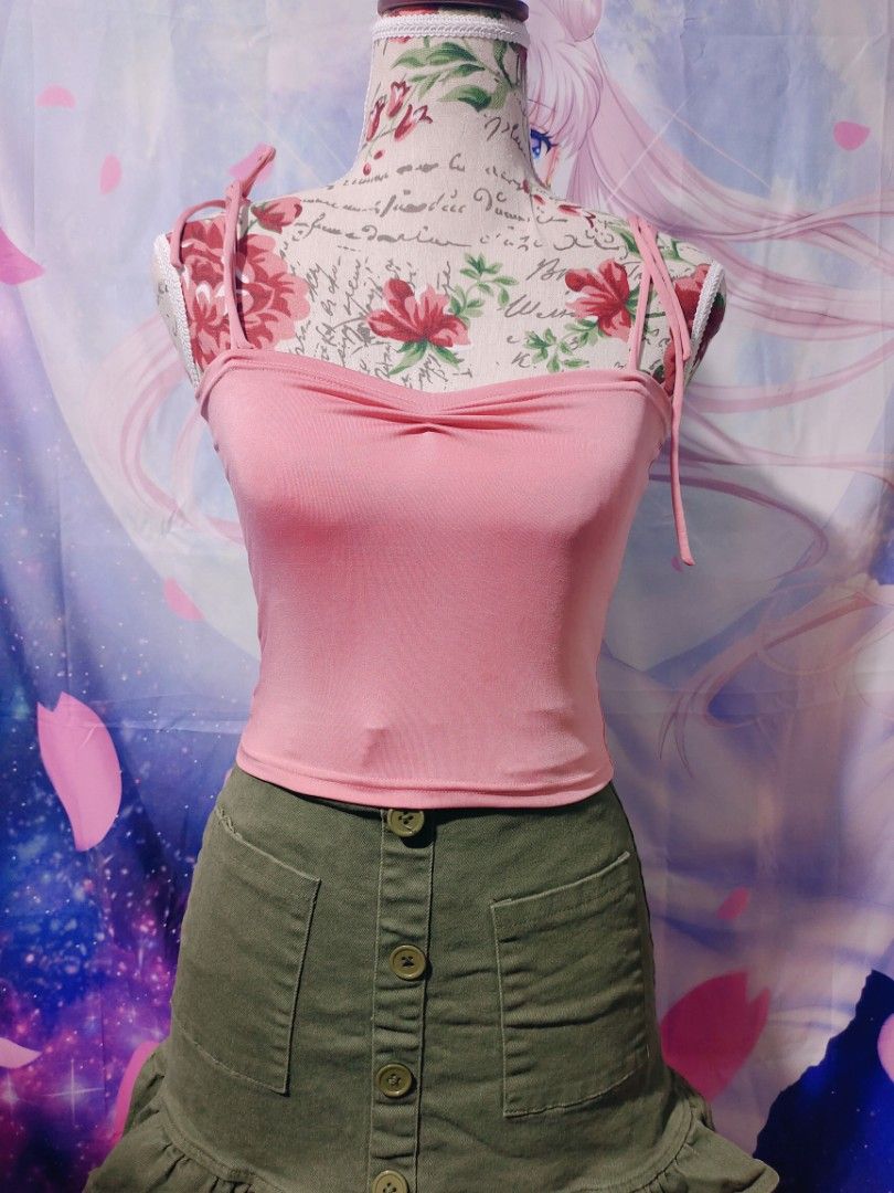 Pink camisole top (Category: Sleeveless) located in Pateros City. Submitted by soshifem (Listing ID 1464957053, Image 1). Description: size xs-s freebie for miner worth 300 and above.
