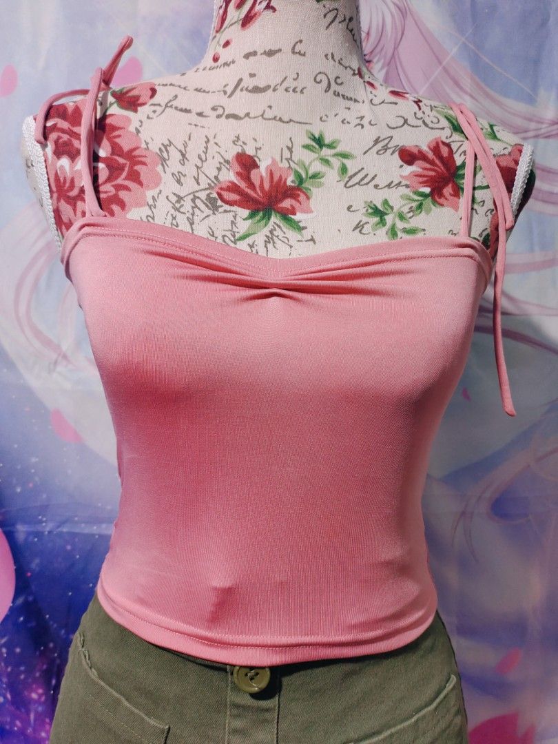 Pink camisole top (Category: Sleeveless) located in Pateros City. Submitted by soshifem (Listing ID 1464957053, Image 2). Description: size xs-s freebie for miner worth 300 and above.