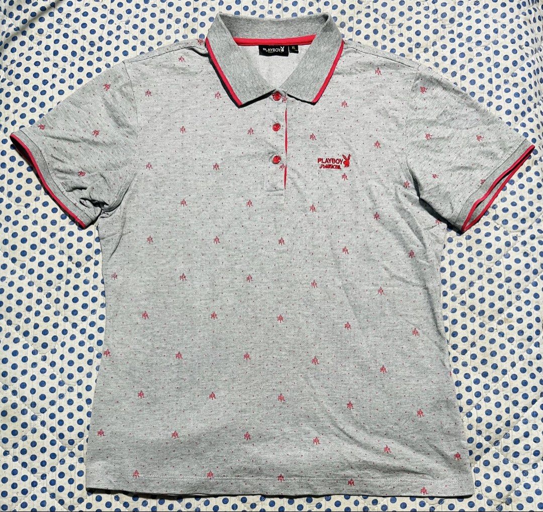 Playboy AOP Polo Shirt (Category: Shirts) located in Navotas City. Submitted by y2kikaystuff (Listing ID 1464959796, Image 1). Description: Playboy AOP Polo Shirt XL fits Medium Dimension: 18.5W 23.5L No issue Can pass as new Personal item from Japan Very presentable 350 only Pm me.
