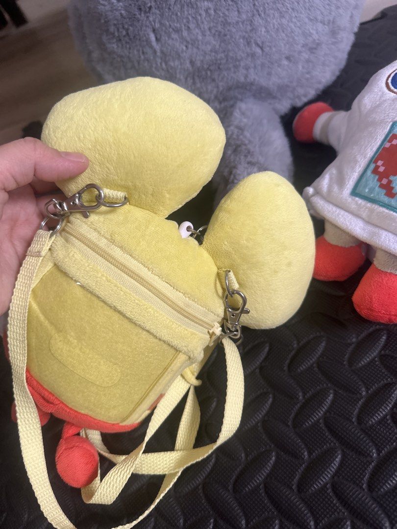 Plush Toy Bundle Grey Cat Robot Yellow Mouse Bag (Category: Plushies & Soft Toys) located in Cainta. Submitted by shopbyyna (Listing ID 1464795514, Image 2). Description: - Cute 3-in-1 plush bundle, great for gifts or collecting! - Large fluffy grey cat plush with a zippered compartment containing a yellow pillow - Adorable yellow mouse crossbody bag with a functional strap and zipper - Unique white robot plush featuring blue eyes and a pixel hea
