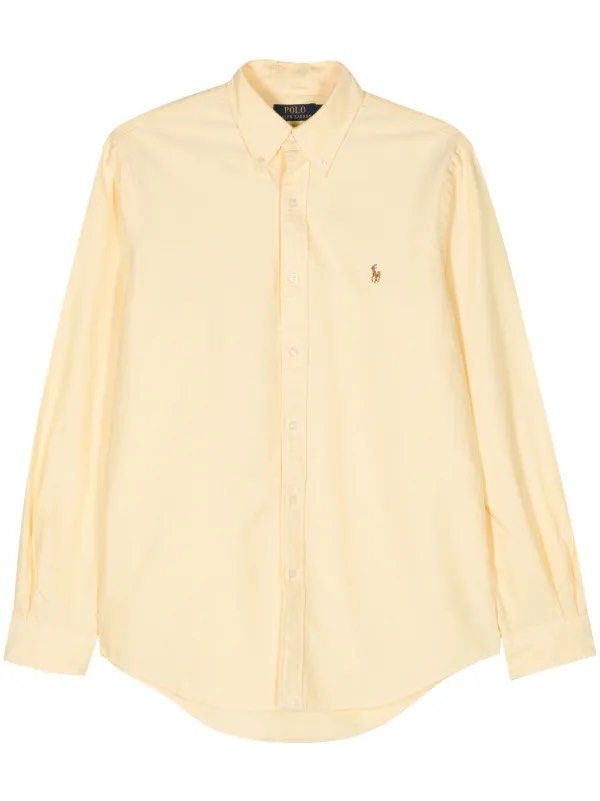 Polo Pony-motif cotton (Category: Longsleeves) located in Bulacan. Submitted by prelovedbylfap (Listing ID 1464839297, Image 1). Description: For reference, i am extra small wearing RL large size butter yellow cotton signature Polo Pony motif pointed flat collar long sleeves buttoned-cuff sleeves curved hem front button fastening.