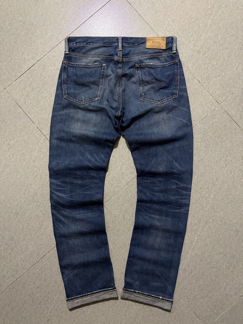 Polo Ralph Lauren Varick Slim Straight (Category: Jeans) located in Talisay. Submitted by re_sell01 (Listing ID 1464907152, Image 2). Description: Polo Ralph Lauren Varick Slim Straight Size W32 L32 Waistline 35” Length 43.5” Leg Opening 7.5” Non Stretch Chain Stitch Excellent Condition.