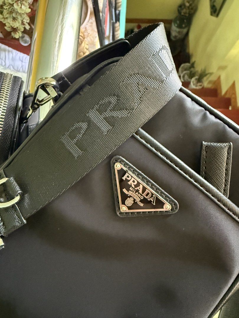 Prada Nylon Sling Bag Mens (Category: Luxury Bags & Wallets) located in Cabuyao City. Submitted by gerlieluxurycloset2024 (Listing ID 1464823342, Image 3). Description: complete inclusion with dustbag and care card no signs of usage, good as new! last price upon request! .