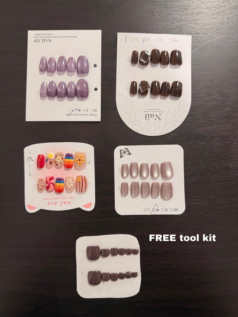 Press On Nails (Category: Hands & Nails) located in Iloilo. Submitted by lovedbysachi (Listing ID 1464822549, Image 1). Description: ✨ Brand New ✨ - Fingernails size: MEDIUM - Toenails size: SMALL - With free tool kit - Sealed, never used .