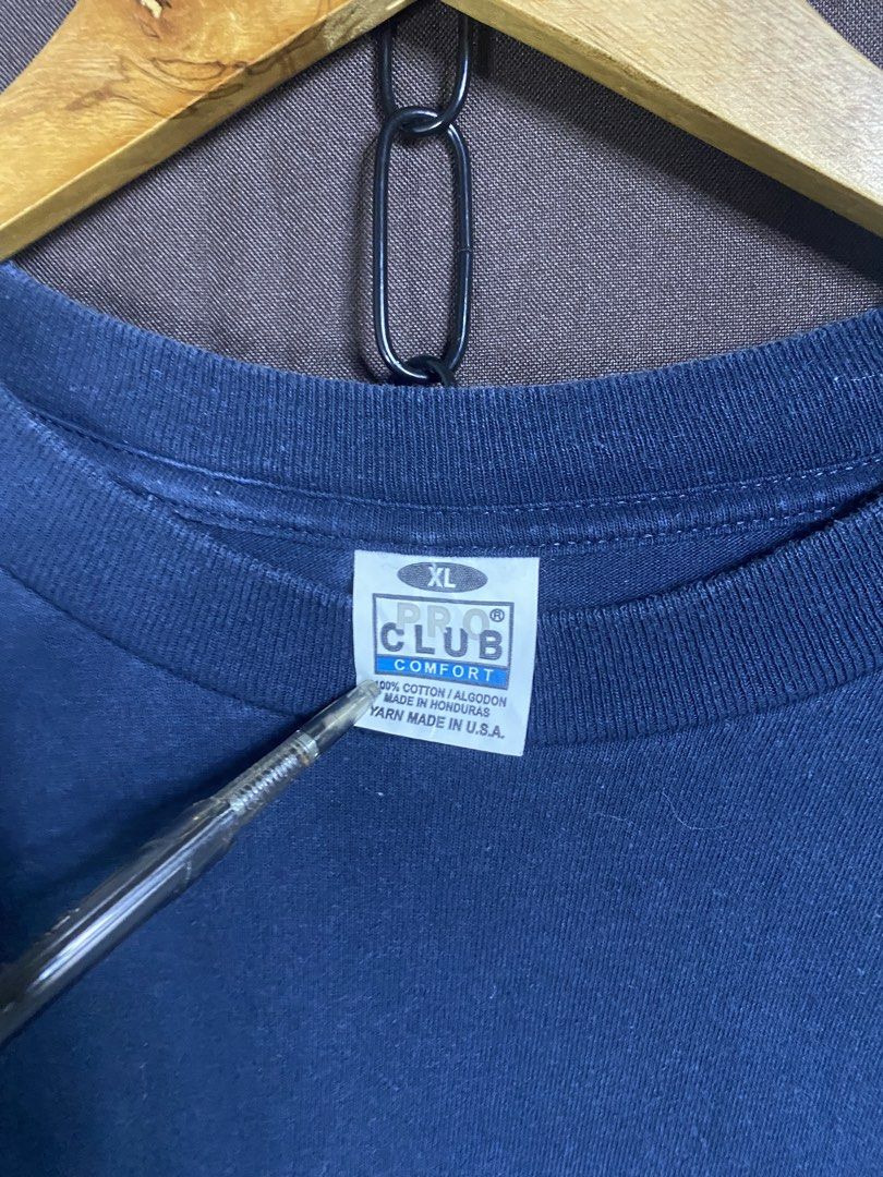 Pro Club (Category: Tshirts & Polo Shirts ) located in Bay. Submitted by paoloconic70568 (Listing ID 1464868892, Image 2). Description: (P)ro Club Shirt Navy Blue Color Rate: 9/10 Color may vary due to lighting XL on tag W-22 L-30 ₱250 No deleting of comments. All items are thrifted manage your expectations. Good Thrift, Good Mood..