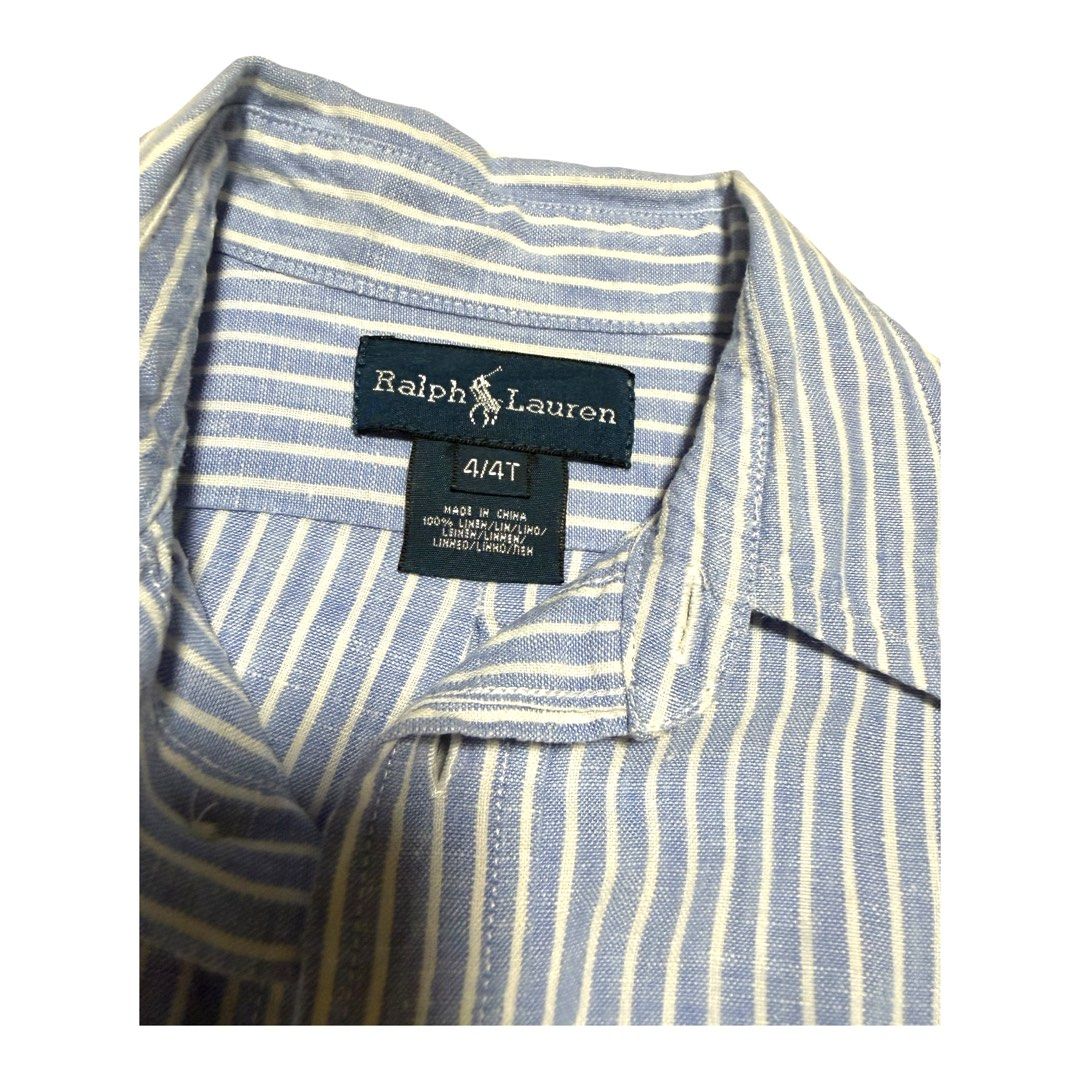 Ralph Lauren light blue stripes longsleeves (Category: Babies & Kids Fashion) located in Lipa City. Submitted by lifestyled (Listing ID 1464966121, Image 3). Description: Ralph Lauren light blue stripes longsleeves polo shirt Size 4 Aa-13” L-18” 💯 Authentic .