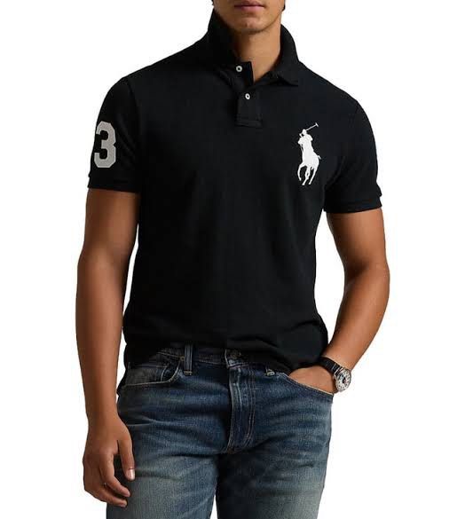 Ralph Lauren Polo Shirt (Category: Tshirts & Polo Shirts ) located in Baguio. Submitted by uszwk (Listing ID 1464905992, Image 3). Description: Classic black Ralph Lauren polo shirt with big white embroidered logo and button collar..