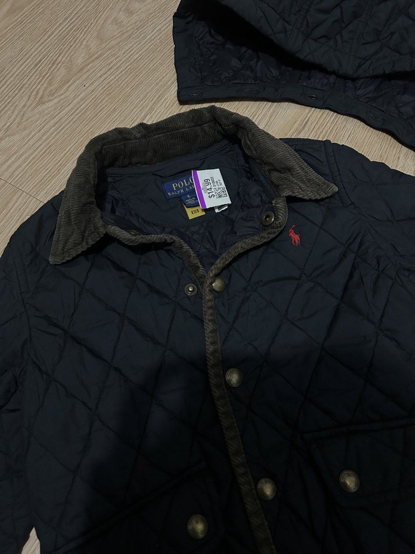 Ralph Lauren Quilted Jacket (Removable Hood) (Category: Babies & Kids Fashion) located in Pateros City. Submitted by _ramonparian (Listing ID 1464882747, Image 2). Description: W: 14 L: 18 Sleeves: 15.