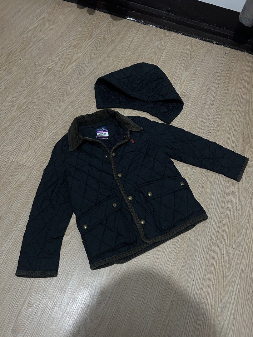 Ralph Lauren Quilted Jacket (Removable Hood) (Category: Babies & Kids Fashion) located in Pateros City. Submitted by _ramonparian (Listing ID 1464882747, Image 1). Description: W: 14 L: 18 Sleeves: 15.