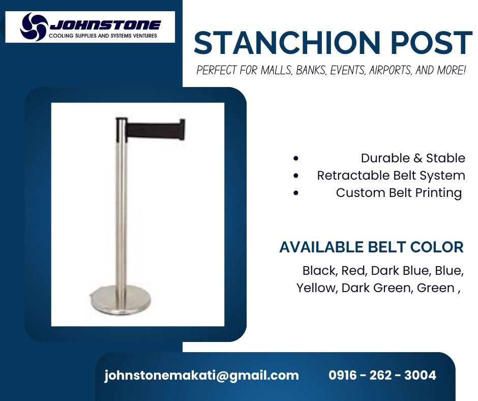 Retractable Stanchion Post , Belt Retractable, Stanchion Post (Category: Office Furniture & Fixtures) located in Makati City. Submitted by johnstone_mkt (Listing ID 1464799880, Image 2). Description: Order Now!! 🌏 We Can Deliver Nationwide 👉 AP Cargo, LBC & Lalamove (🛳️ Sea /✈️ Air Freight) ✅ 💯 Guaranteed Seller ✅ High Quality Products ✅ 💯 Legit Distributor ✅ Complete Documents 📩 Message us now for price, specifications, and availability..