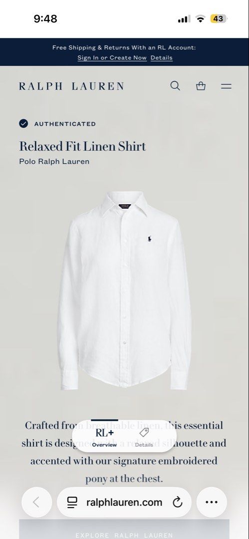 RL long sleeve linen (Category: Tshirts & Polo Shirts ) located in Caloocan City. Submitted by thlyn (Listing ID 1464871514, Image 1). Description: As new condition Size small.