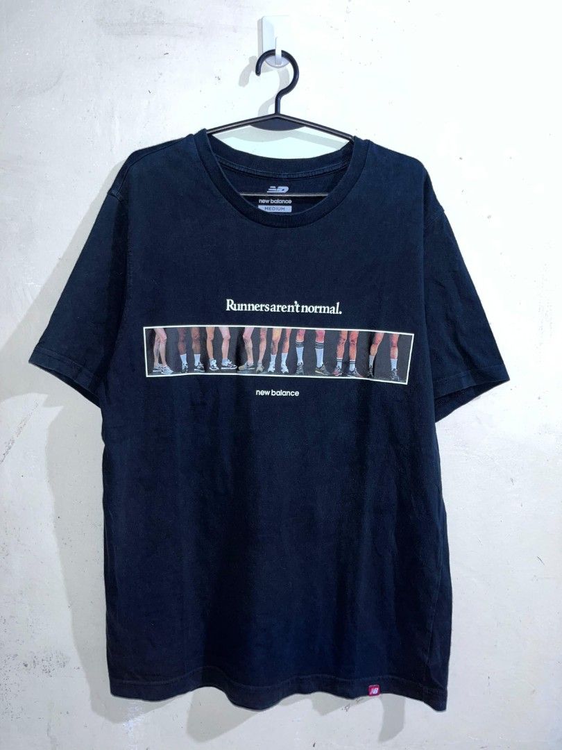 RUNNERS AREN'T NORMAL NB SHIRT (Category: Tshirts & Polo Shirts ) located in Iba. Submitted by clctvph (Listing ID 1464966279, Image 1). Description: RUNNERS AREN'T NORMAL NB SHIRT 19x25 Size M on tag Color Rate 8.5/10 NO CRACKS ON PRINT Good Condition 650pesos ONLY‼️.