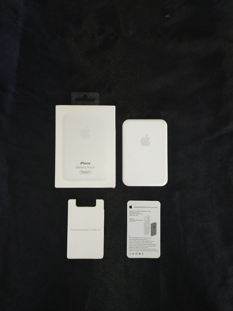 Sale iPhone Magsafe Battery Pack (Category: Batteries & Power Banks) located in Bacoor. Submitted by istocks888 (Listing ID 1464817431, Image 1). Description: Sale iPhone Magsafe Battery Pack Please don't get our actual photos if not our reseller :) Complete inclusions sa picture (WHAT YOU SEE IS WHAT YOU GET) Onhand and Ready to ship anytime, Can do COD and COP, Open for Video before shipment, 5000MAH, Lightning port, If full charge has green li