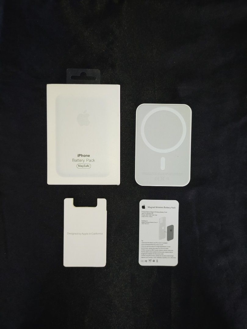 Sale iPhone Magsafe Battery Pack (Category: Batteries & Power Banks) located in Bacoor. Submitted by istocks888 (Listing ID 1464817431, Image 2). Description: Sale iPhone Magsafe Battery Pack Please don't get our actual photos if not our reseller :) Complete inclusions sa picture (WHAT YOU SEE IS WHAT YOU GET) Onhand and Ready to ship anytime, Can do COD and COP, Open for Video before shipment, 5000MAH, Lightning port, If full charge has green li