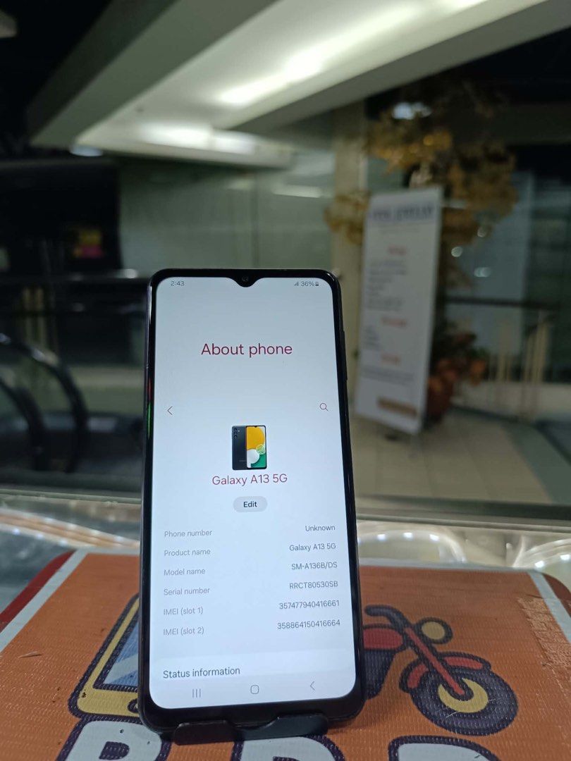 Samsung a13 5G (Category: Samsung) located in Quezon City. Submitted by bprpawnshop (Listing ID 1464863425, Image 2). Description: Unit/replacement charger No repair No issue. Pick up at diamond arcade cubao 2ndflr. Fbpage:bpr gadget pawnshop .