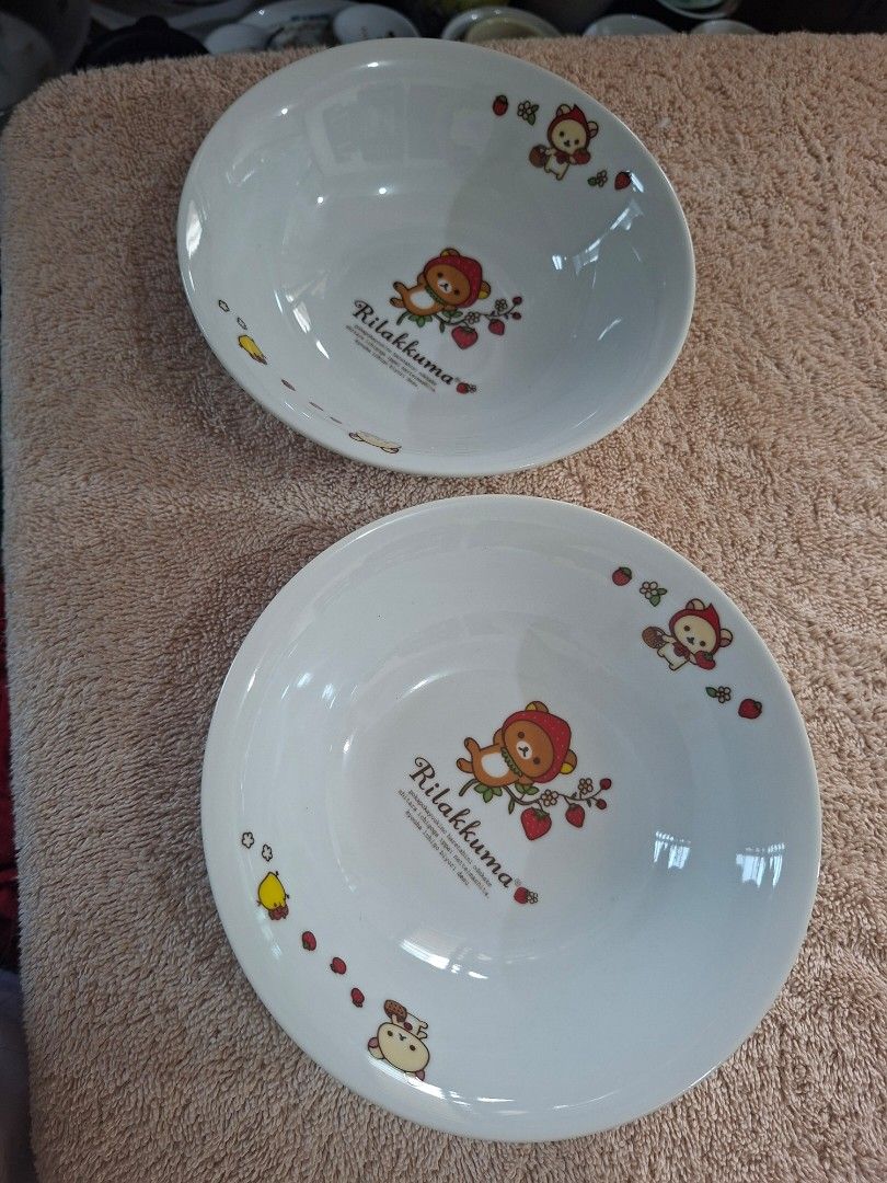San X Rilakkuma Fruit Ceramic Shallow Bowl (Category: Dinnerware & Cutlery) located in Consolacion. Submitted by luxekerei (Listing ID 1464806338, Image 2). Description: - San-X Rilakkuma Fruit Ceramic Bowl released around 2010, often distributed as a promotional item by Japanese retailers like Joshin..
