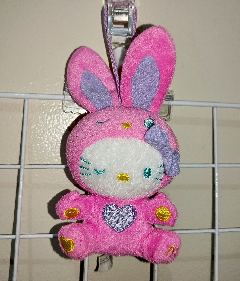 Sanrio Hello Kitty bunny pink plush charm (Category: Plushies & Soft Toys) located in Pasig City. Submitted by sleepyfairy (Listing ID 1464949446, Image 1). Description: Pink Bunny Hello Kitty Charm Mcdo x Sanrio I can give discount if you buy 3 plushie charms message me if you have questions about the item 🫶🏻 shipping fee shouldered by buyer 🩷.