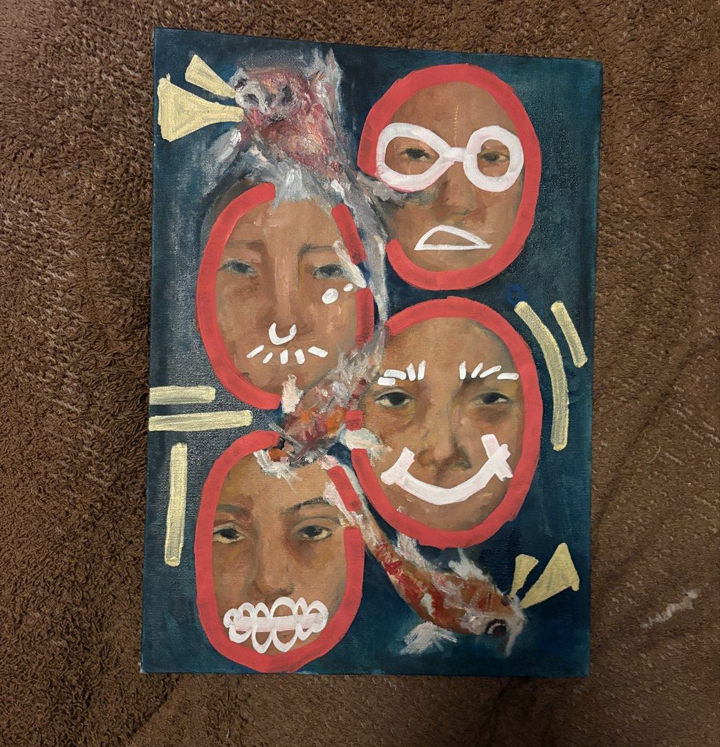 Selling Personal Artwork (Category: Frames & Pictures) located in Manila. Submitted by anokabaminenga_166989 (Listing ID 1464878013, Image 1). Description: Selling personal artwork price is still negotiable. I also do commissions. Materials used: Oil paint Posca Marker Canvas Panel .