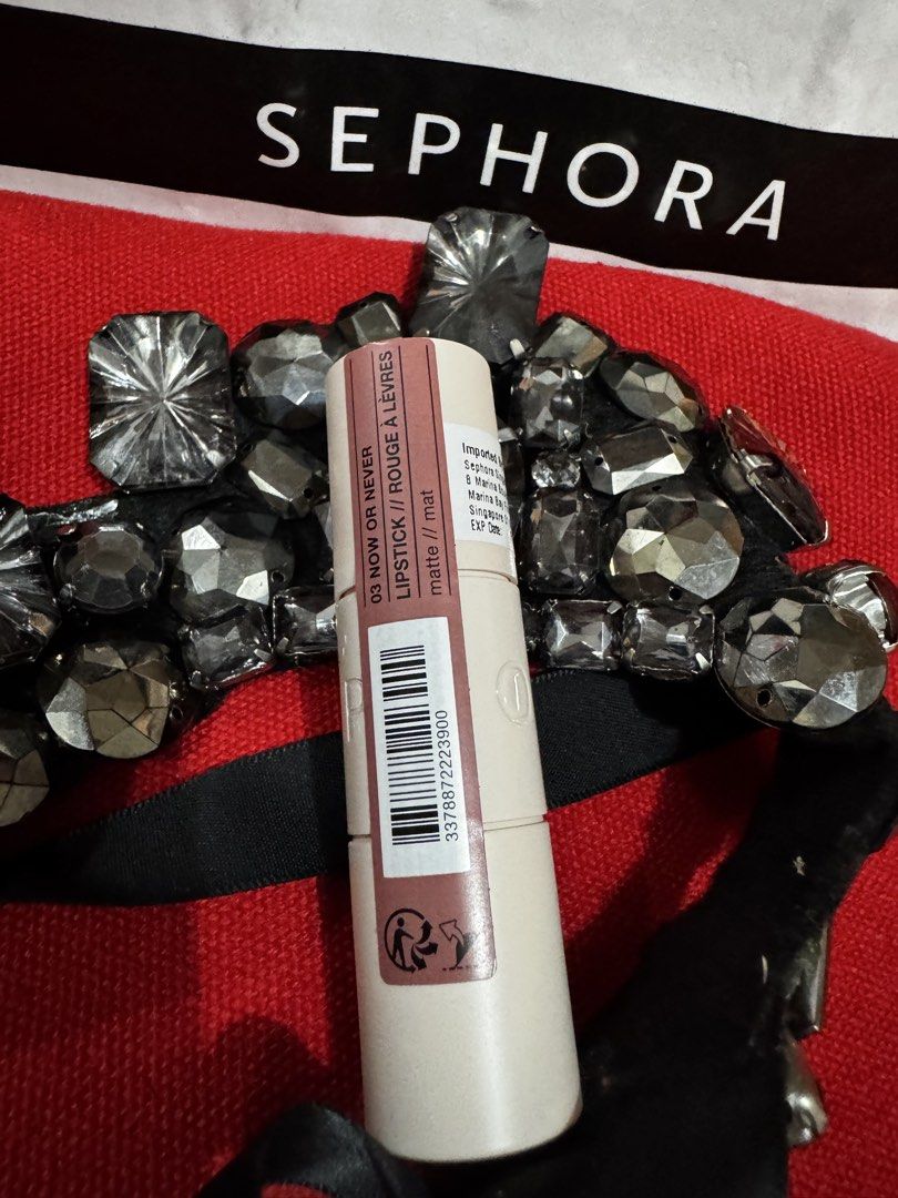 Sephora Matte Lipstick - 03 Now or Never (Category: Makeup) located in Quezon City. Submitted by vibelane_shop (Listing ID 1464882844, Image 2). Description: - Brand: Sephora Collection - Product: Rouge Is Not My Name Matte Lipstick - Shade: 03 Now or Never - Finish: Smooth matte - Benefits: Intense color payoff with 8-hour hydration (infused with hyaluronic acid) - Feel: Lightweight and comfortable on the lips - Wear: Long-lasting formula in a s