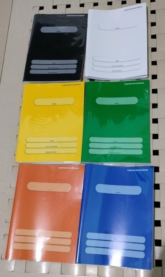 Set of 6 Composition Notebooks in Assorted Colors (Category: Stationery & School Supplies) located in San Pedro. Submitted by leviandmillie (Listing ID 1464959237, Image 1). Description: ‼️PICK UP ONLY‼️ ‼️Kindly read all the information.‼️ 📚 Selling assorted brand-new composition notebooks—unused and in excellent condition! Set of 6 Brand New Composition Notebooks – Only ₱140! 📌 ₱25 each if you prefer to buy individually ✅ Available in 6 vibra